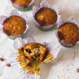 These Chocolate Chip Oatmeal Muffins make for a delicious breakfast for the entire family. They’ve been my fave since I was a wee little one!