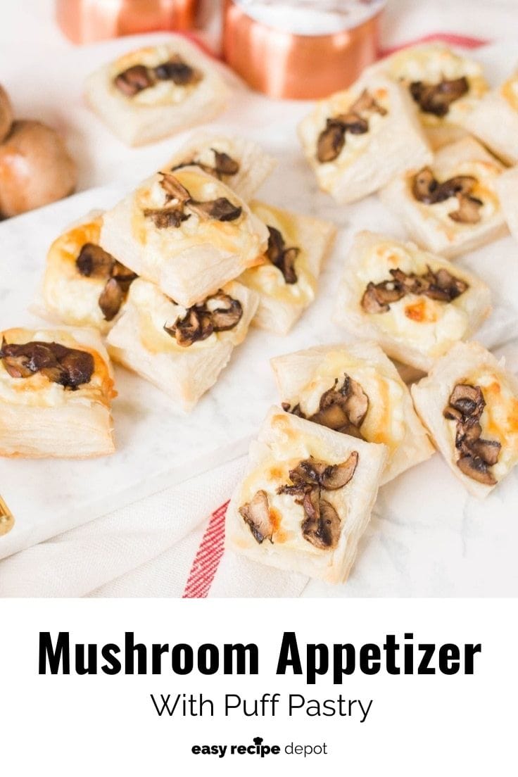 Mushroom appetizer with puff pastry.