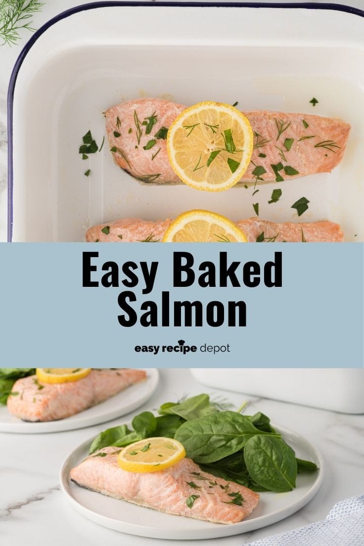 Healthy oven-baked salmon dinner recipe.
