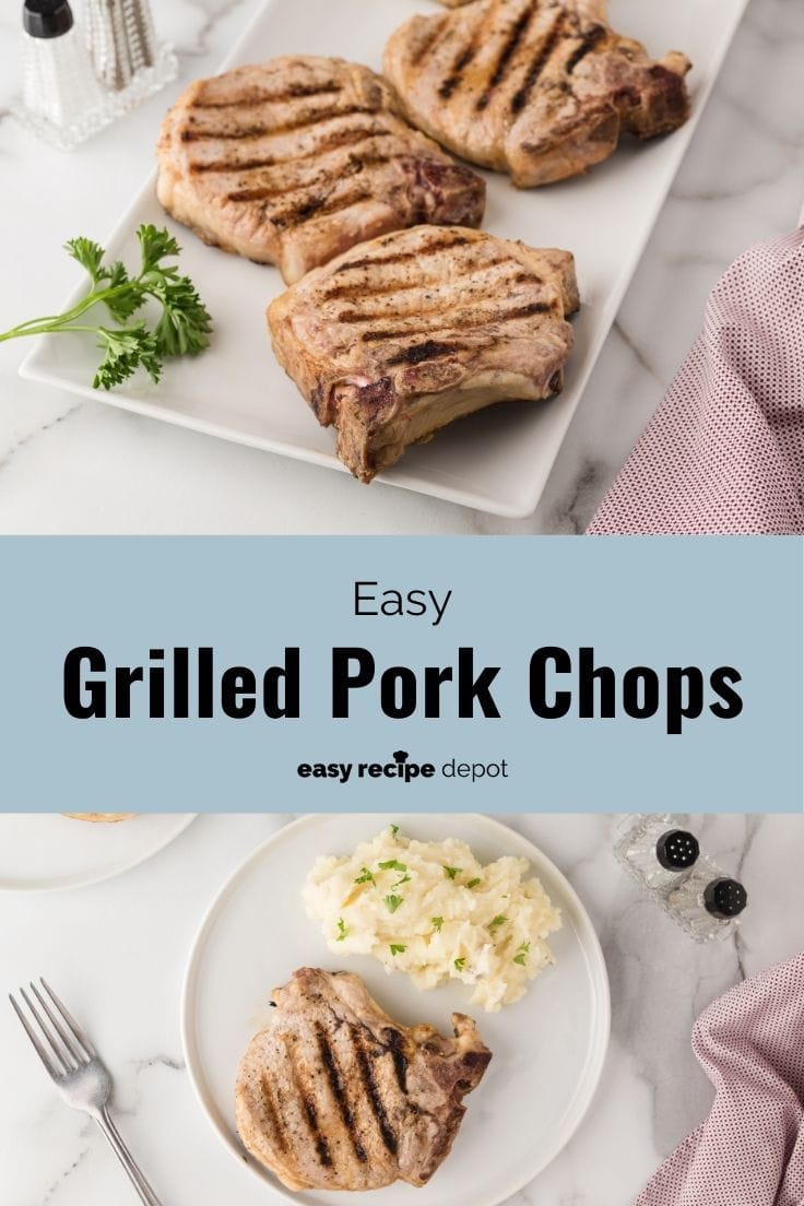 Grilled bone in pork chops.