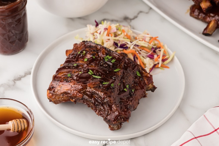 slow cooker baby back ribs with coleslaw