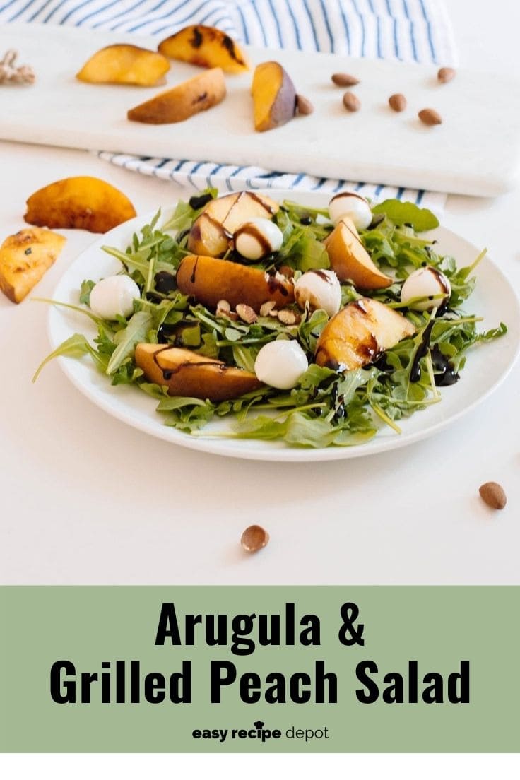 Arugula and grilled peach summer salad recipe.