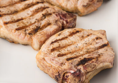 grilled bone in pork chops