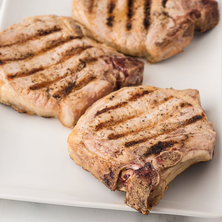 grilled bone in pork chops