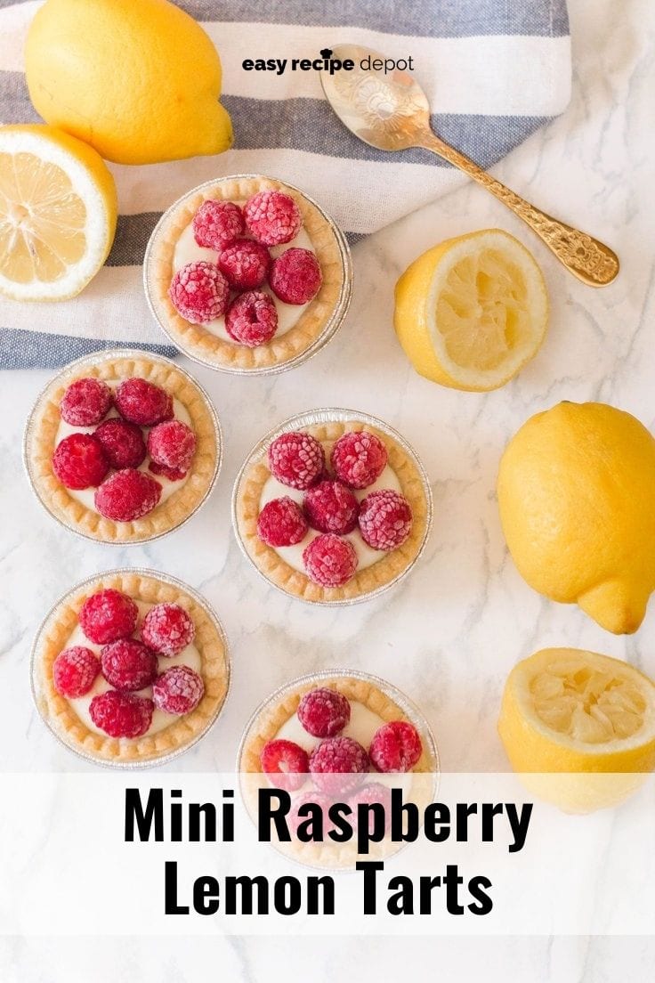 Mini raspberry lemon tarts.