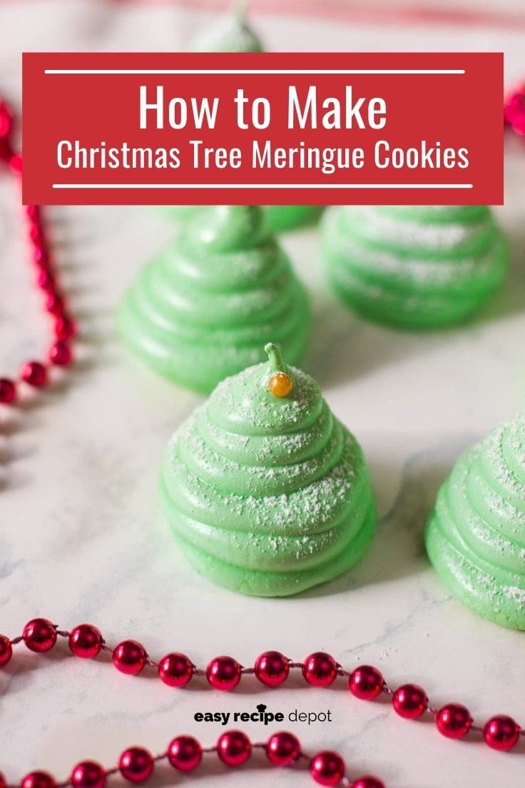 How to make Christmas tree meringue cookies.