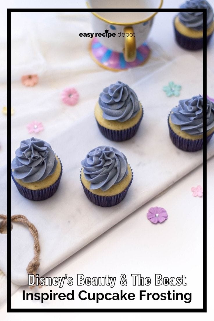 Disney's Beauty and The Beast inspired cupcake frosting.