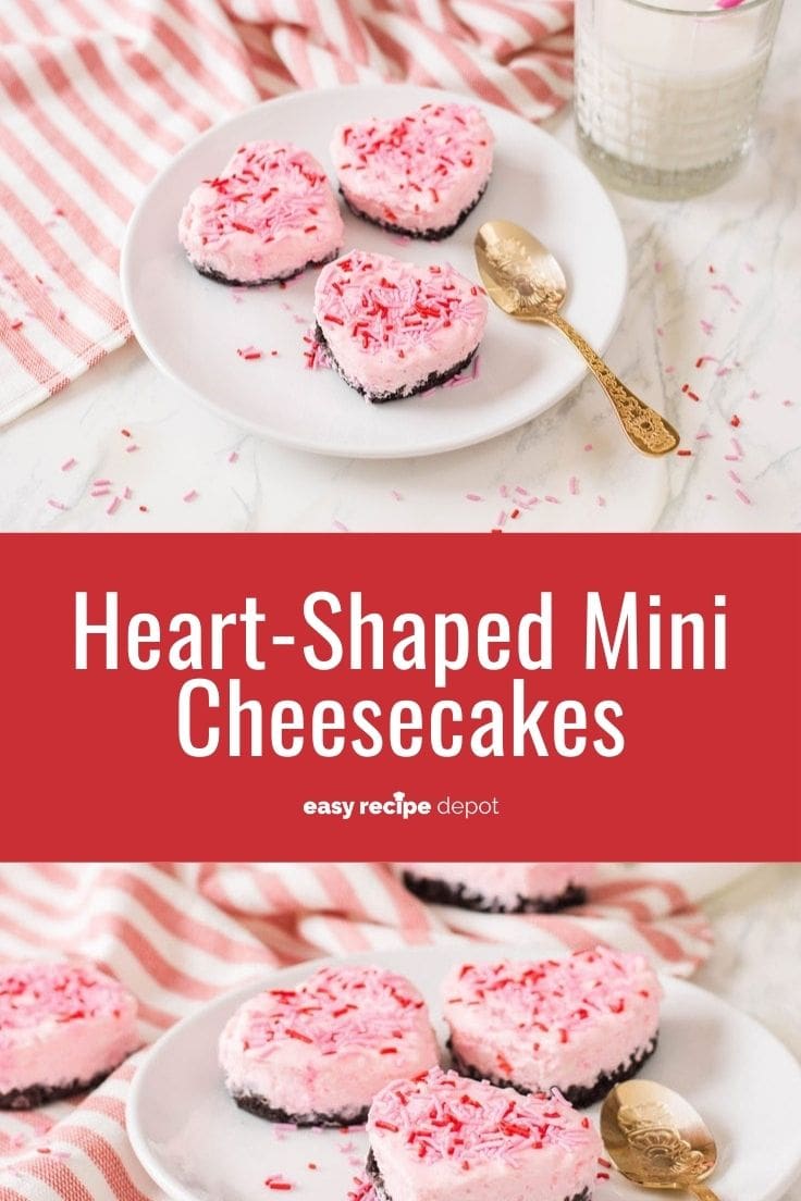 Heart-shaped mini cheesecakes.