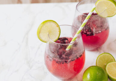 Blackberry lime mocktail party punch drink recipe.