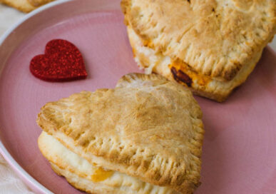 Homemade Pizza Pockets for Valentine's Day.
