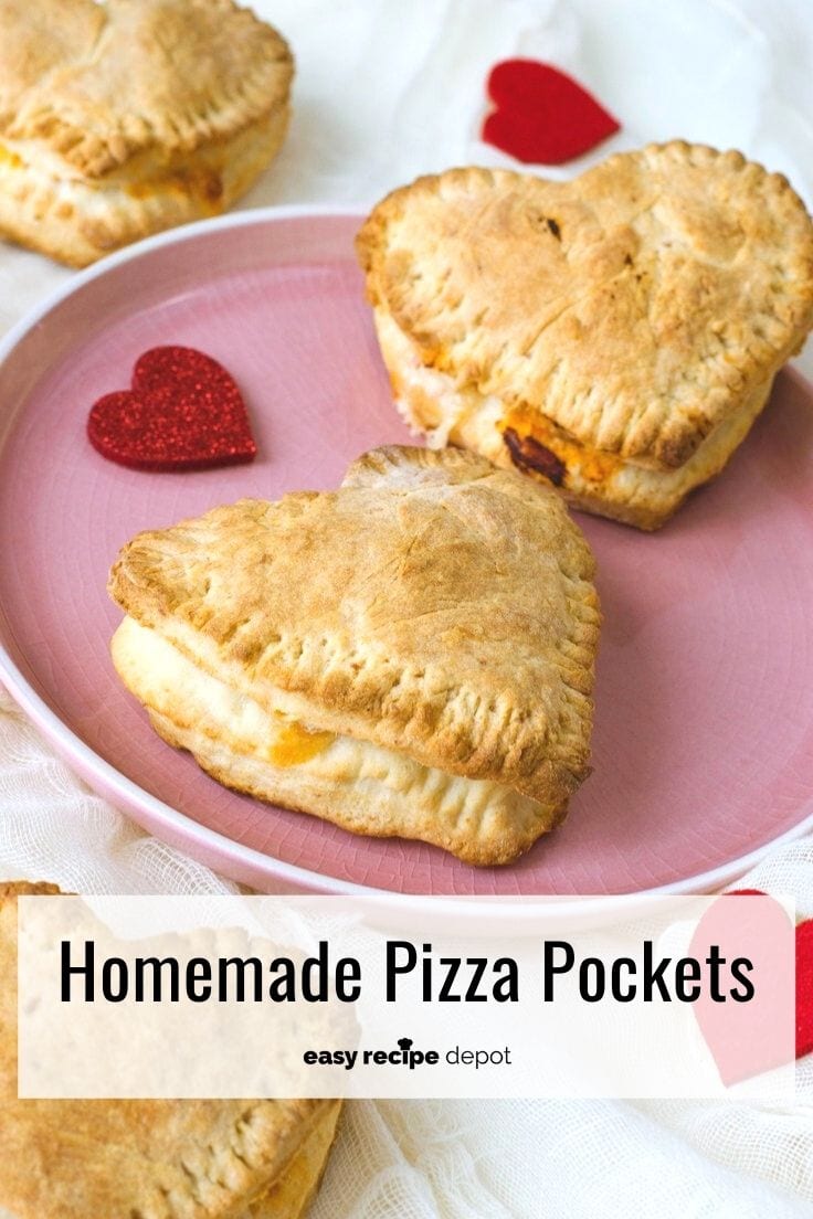 Homemade pizza pockets.