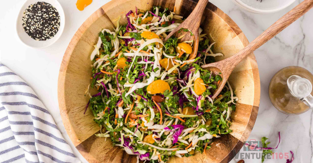 A bowl of Asian Kale Salad 