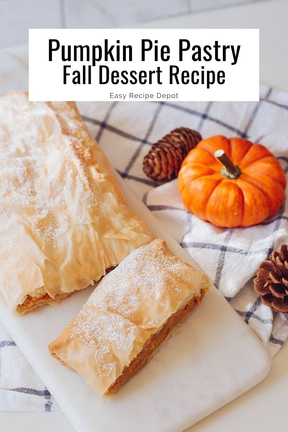 Pumpkin pie pastry fall dessert recipe.