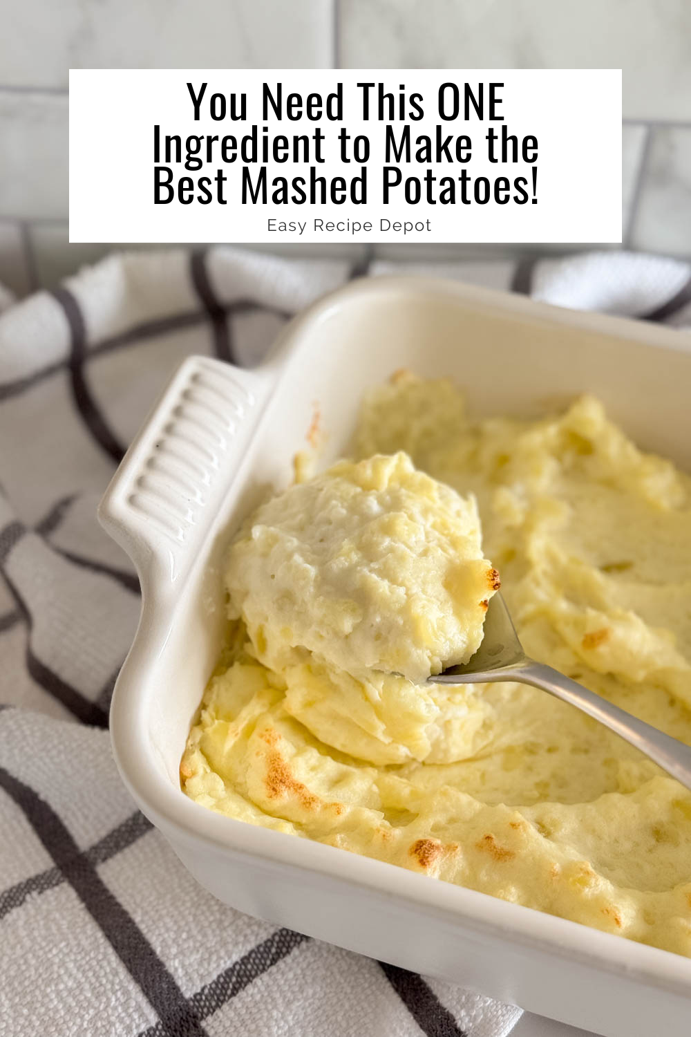 Easy mashed potatoes with cream cheese fresh from the oven